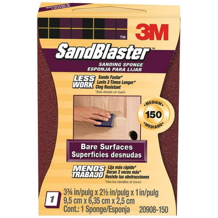 

3M 20908-150 SandBlaster Sleeved Sanding Sponge Medium 150-Grit