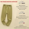 thumbnail image 2 of Favoffer Kids Thermal Cotton Pants Elastic Waist Temperature-Sensing Warm Leggings Girl Boy Warm Sweatpants for Fall Winter Outdoor Home Play 3-13Y, 2 of 8