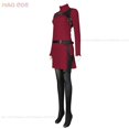 thumbnail image 3 of Disfraz del juego Ada Wong para adultos, traje con tirantes para Halloween, Carnaval, rojo, peluca corta negra, 3 of 5