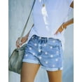 thumbnail image 3 of ONLYSHE Folded Hem Jean Shorts for Women Mid Rise Ripped Stretchy Summer Denim Shorts Hot Pants, 3 of 5