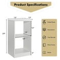 thumbnail image 3 of 2-Tier Cube Bookcase Set of 2, Wooden Cubby Storage Organizer with Anti-toppling Device, Small Book Shelf for Small Spaces, White Bookshelf, Modern Display Shelves for Living Room, Bedroom, 3 of 9
