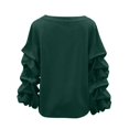 thumbnail image 7 of Women's Irregular Sleeve Sweatshirt, Fashion Oversized Pullover, Casual Loose Fit Crewneck Top, Drop Shoulder Long Sleeve Blouse, Trendy Streetwear Sweater for Women Blackish Green L, 7 of 7