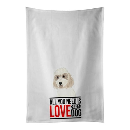 

Shih-Tzu Gold #7 White Kitchen Towel Set of 2 19 in x 28 in