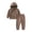 Brown, variant on Coerni Toddler Winter Outfit Cotton Warm Long Sleeve Hoodie With Pockets Solid Color Sports Sweatshirt Set for Boys Girls
