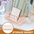 thumbnail image 2 of Rose Gold Iron Storage Basket for Home Use Modern Style Simple Practical Versatile 6.5x4.5x7 Inches, 2 of 6