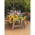 thumbnail image 3 of Outdoor Tablecloth with Umbrella Hole for Patio/Picnic/Party/Camping, Sunflower Waterproof Table Cloth Rectangle Table Cover Washable, Summer Botanical Yellow Floral Brown Wooden (60"x 84"), 3 of 8