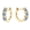 Yellow Gold, variant on Huggie Hoop Earrings for Women Sterling Silver 4mm D Color Round Moissanite