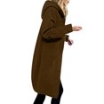 thumbnail image 3 of cocolona Womens Hoodie Sweatshirt Coat Fall Winter Full Zip Long Jacket Fashion Casual Oversized Outwear with Pockets, on Clearance, 3 of 7