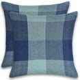 thumbnail image 1 of Herringbone Check Cotton Cushions Set of 2 Poly Filled With Zipper Machine Washable, 1 of 5