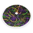thumbnail image 2 of Christmas Tree Skirt, Neon Mardi Gras Christmas Tree Decorations Indoor, Tree Skirts Mat With Tassel Trim for Halloween New Year Holiday Christmas Party Decor 30 Inches, 2 of 7