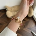 thumbnail image 4 of Fashionable Wristband for Apple Watch Bracelet Band 41mm 40mm 38mm Women, Stylish Chain Design with Unique Starfish Shells Pendants Charms Strap for iWatch Series 9 8 7 6 5 4 3 2 1 SE, Gold, 4 of 7