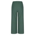 thumbnail image 6 of SELONE Green Linen Palazzo Pants for Women Plus Size Lounge Pants with Pockets Cotton Linen Wide Leg Elastic Waist Full Length Trouser Loose Beach Pants Drawstring Solid M Tall Summer Clothes, 6 of 7