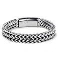 thumbnail image 1 of Pulsera para hombre, pulsera con cierre magnético editable de doble hilera de acero titanio, 1 of 3