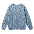 thumbnail image 2 of Karymi Plus Size Tops for Women, Crew Neck Long Sleeve Sweater, Multicolor Marled Heather Waffle Knit Loose Fit Pullover Top for Fall Winter, 2 of 6
