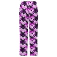 thumbnail image 6 of Pink Purple Ikat Pattern Design Winter Female Pants Flannel High Waist Women Pants Lady Warm Straight Leg Plush Trousers, 6 of 7
