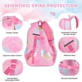 thumbnail image 4 of DAKIMOE School Backpack Pink Starry Rainbow Bookbag Cute Large Capacity Backpack Multifunction Fashion Casual Laptop Travel Daypacks Kawaii Bag For Teens Students, 17 inch, 4 of 8