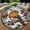 Christmas Robin, variant on Round Area Rug, Art Nouveau Wolf Couple 4 Non-Slip Floor Mat, Soft Washable Carpet for Living Room Bedroom Decor 24 Inch