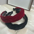 thumbnail image 3 of Velvet Braided Headband Women Hair Hoop, Stretchy Comfortable Non-Slip Hair Accessories, 3 of 5