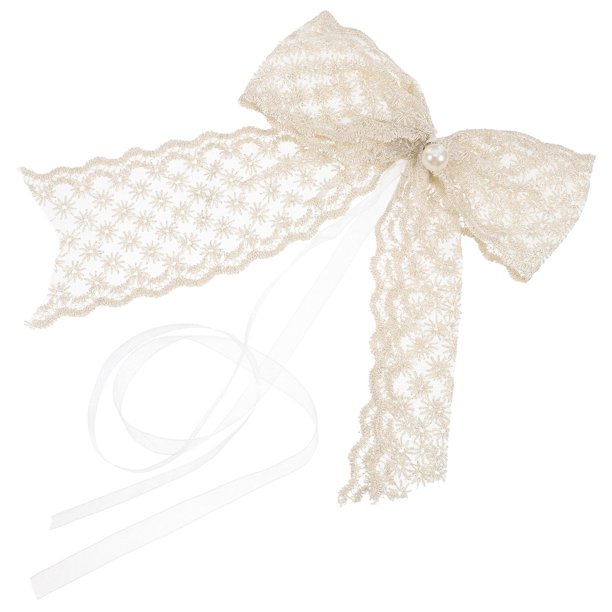 WEUVEB 2Ud Moños De Encaje Beige Para Adornos De Pasteles Y Para Eventos