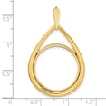 thumbnail image 4 of Finest Gold Wideband Distinguished Coin Jewelry 14K Polished Teardrop Shaped 21.6 mm Prong Coin Bezel Pendant, 4 of 4