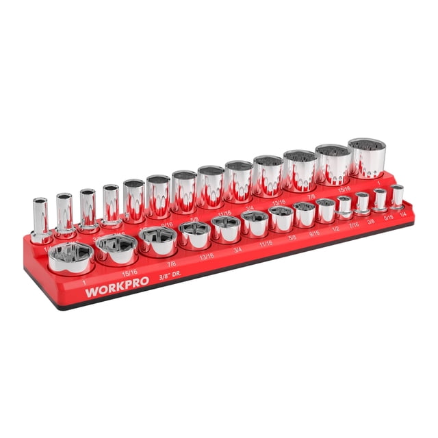 Organizador de enchufes magnéticos WORKPRO, enchufe SAE de 3/8 pulgadas