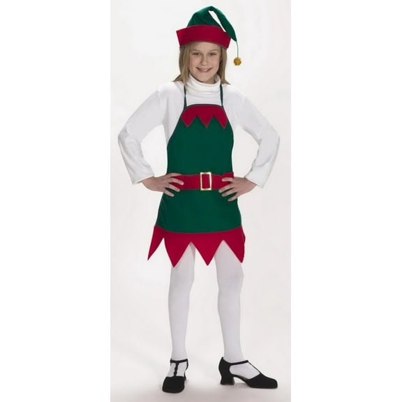 Halco Kids' Holiday Elf Apron & Hat Costume - One Size Fits Most