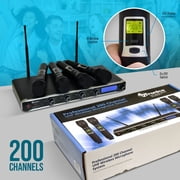 AVTronics Professional Wireless Microphone System with 4 Handheld Microphones