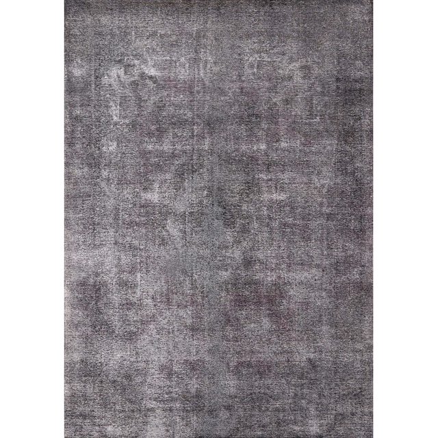 Ahgly Company Tapis Rectangulaire Industriel Moderne Gris Lavable en Machine, 7 Pieds x 9 Pieds