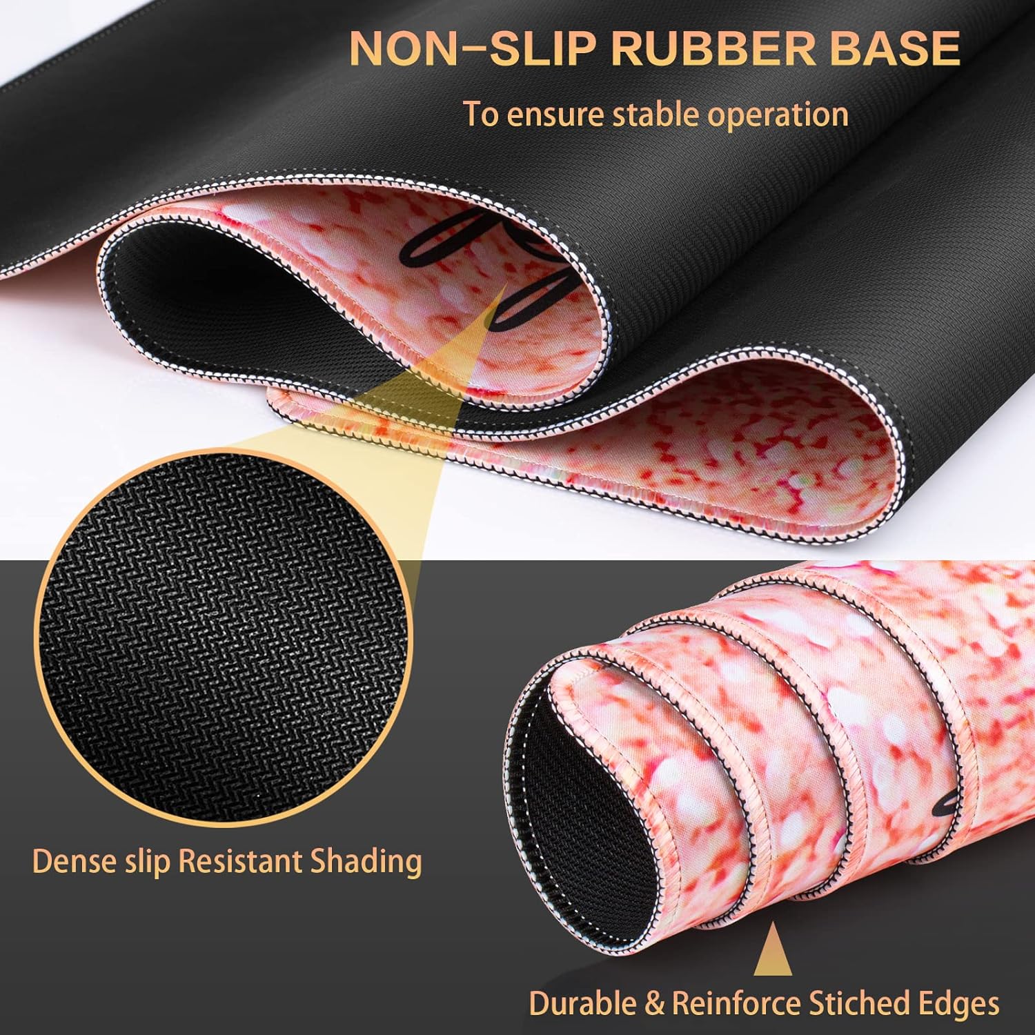Gaming Mouse Pad, Extended Mouse Pad 31.5x15.7inch XXL Large Big Computer Keyboard Mouse Mat Desk Pad with Non-Slip Base and Stitched Edge for Home Office Gaming Work