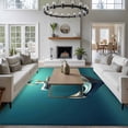 thumbnail image 3 of 8'x10' Area Rugs, Teal Ombre Anchor Indoor Outdoor Area Rug for Living Room Bedroom, Coastal Nautical Metal Luster Anchor Washable Bathroom Rugs Kitchen Floor Carpet Mats Home Decor Aesthetic, 3 of 8