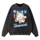 thumbnail image 3 of Sudadera con capucha vintage desgastada lavada con estampado de gato y fideos de sushi de Harajuku, ropa para hombre, jerséis de algodón, sudadera holgada de gran tamaño, 3 of 5