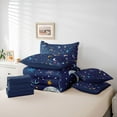 thumbnail image 6 of Feelyou Galaxy Stars Moon Bedding Comforter Set 7pcs, Teen Kid Boy Girl King Bedding Sets, 6 of 8