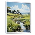 thumbnail image 2 of Designart "In Pasture Countryside Sheep painting" Landscape & Nature Floater Framed Canvas Print, 2 of 7