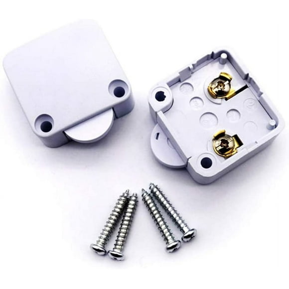 2Pcs Door Cabinet Switch Automatic Light Switch for Cupboards Turn On Open Door Light When Switch is Pushed