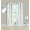 thumbnail image 2 of 2 Pack Metallic Lattice Clover Ultra Luxurious Window Curtains - Silver, 108 in. Long, 2 of 2