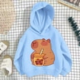 thumbnail image 2 of Byoo Girls Cartoon Capybara Hoodie Cute Lightweight Long Sleeve Hooded Sweatshirt, 2 of 4
