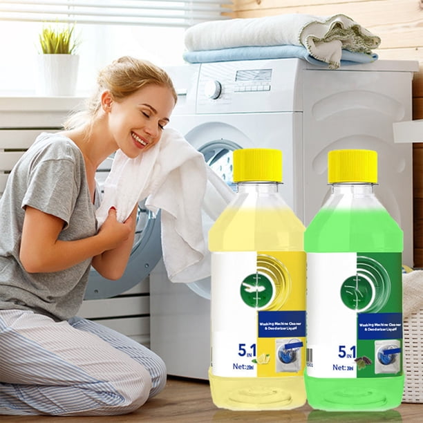 Líquido limpiador para lavadora | Solución de limpieza de tambores y tanques para uso doméstico para eliminar olores, aumentar el rendimiento | Fácil de usar, botella de 250 ml | Detergente Fresh