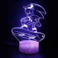 thumbnail image 3 of Lámpara de noche LED con diseño de dibujos animados de Sonics en 3D, lámpara de ilusión de anime, 16 colores, lámparas de mesa decorativas, regalos creativos de cumpleaños y Navidad, 3 of 5