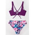 thumbnail image 2 of Traje de baño de bikini para mujer Traje de baño de dos piezas con cordones cruzados en la parte delantera, 2 of 3