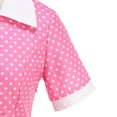thumbnail image 5 of Women's Dresses Fashion Printed Polka Dot Short Sleeve Turndown Collar Vintage Dress Pink XXL, 5 of 8