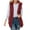 Burgundy, variant on Fuzzy Fleece Vest Jacket Womens Solid Casual Tops Sleeveless Hooded Fleece Blanket Jacket With Pocket White