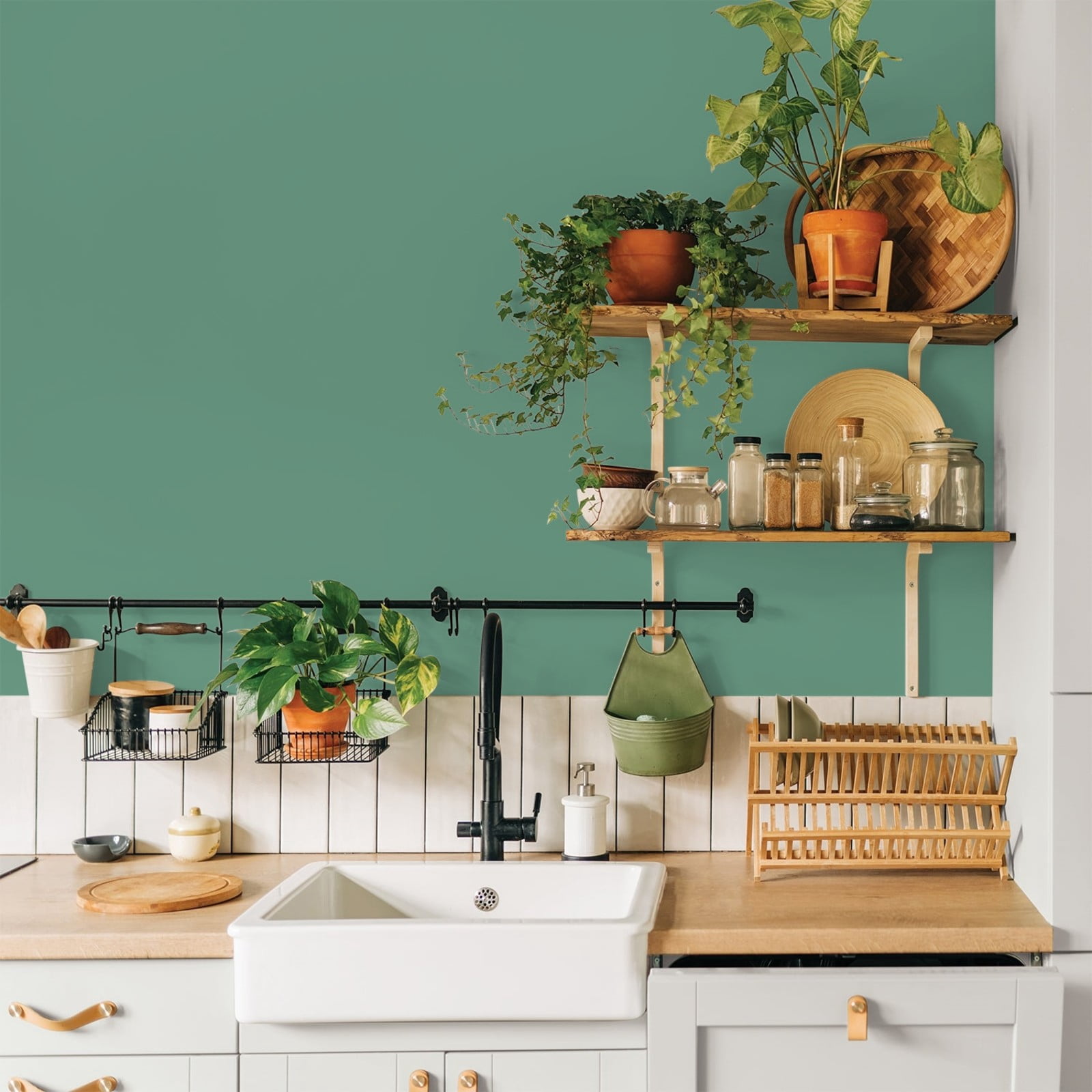 Glidden Glidden Kitchen Bath and Laundry Sheffield / Green, Eggshell Interior Paint with Primer, 1 Gallon