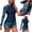 #362-Blue, variant on Women's Bikini Swimsuit, Sexy Solid Color Backless Two-Piece with Wave Design, Swimwear Set for Beach and Vacation