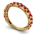thumbnail image 2 of 3.13 ct Brilliant Round Cut Simulated Pink Tourmaline 14k Yellow Gold Eternity Band SZ 3.5, 2 of 6