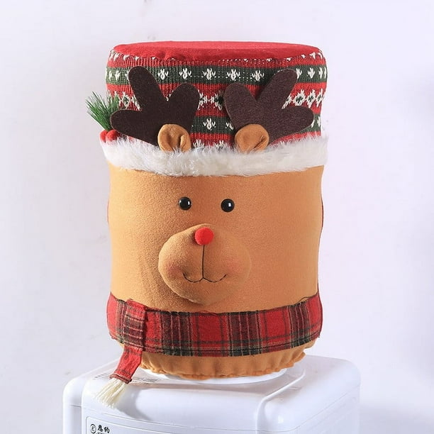 Funda para dispensador de agua, funda navideña para jarra de agua, reutilizable, bonita decoración navideña, funda para barril de bebidas, elástica, plegable, portátil, de tela suave, para