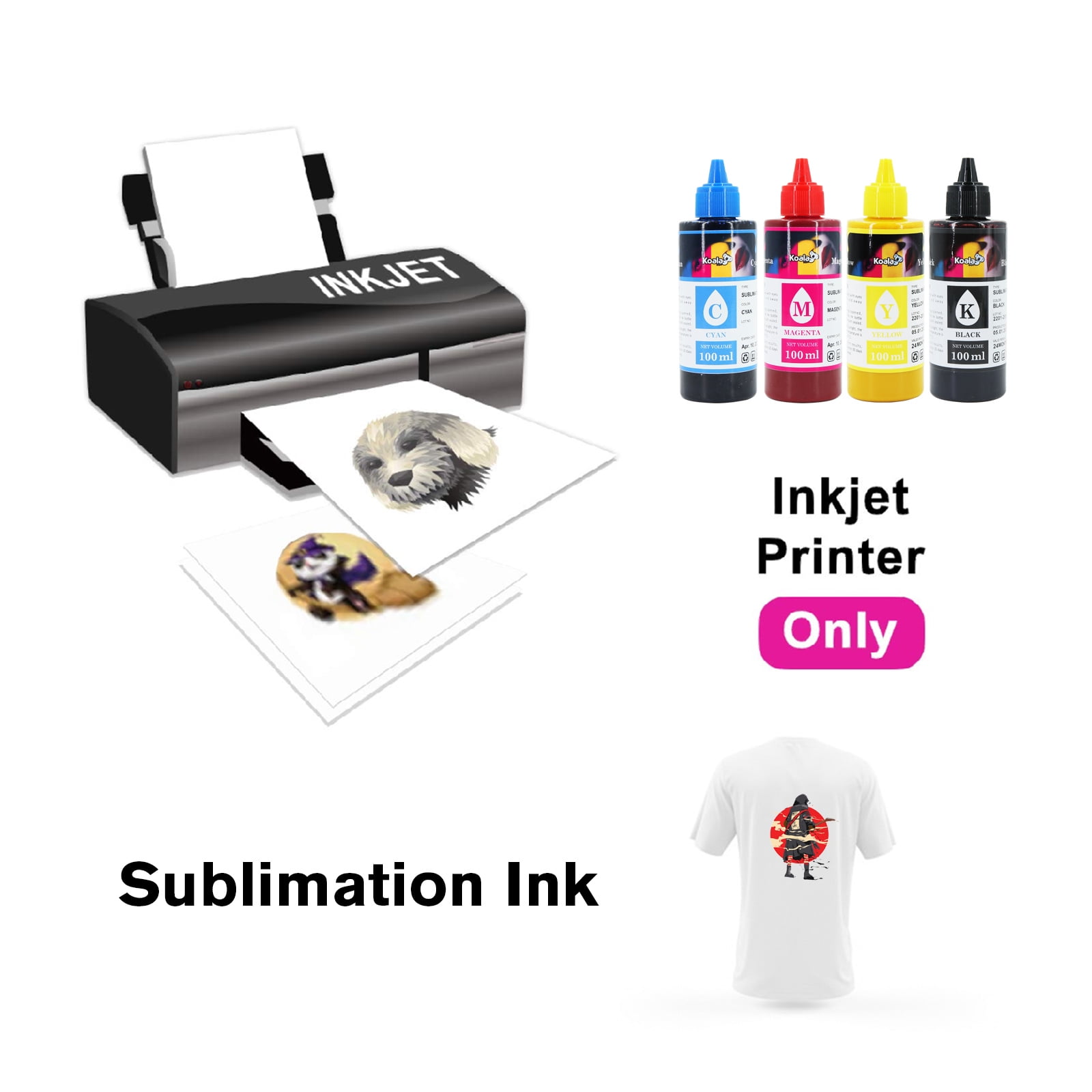 Sublimation Starter Kit Koala Sublimation Paper and Ink,Epson Print Head  Cleaner 