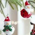thumbnail image 6 of 3 Pack Christmas Bell Ornaments Set Santa Claus Snowman Reindeer Christmas Tree Hanging Decorations for Party Red White Green Jingle Bells Ornaments Christmas Home Decorations, 6 of 6