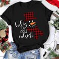 thumbnail image 5 of Camisas Navideñas Para Mujer Moda Casual Impresión Cuello Redondo Suelto Manga Corta Suéter Tops Odeerbi ODB205303, 5 of 5