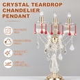 thumbnail image 2 of Uxcell 6-Pack Crystal Raindrop Prisms, 78mm Replacement Chandelier Teardrop Icicle Drops Hanging Pendant for Lamp [Red], 2 of 5