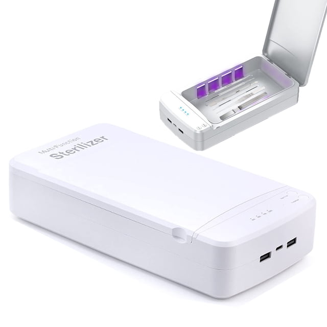 Esterilizador de herramientas para uñas LXIANGN con luz azul USB, blanco